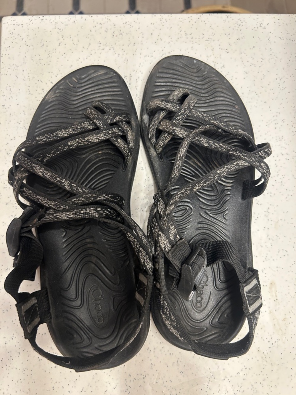 Chaco Women's Black and Gray Strappy Sandals